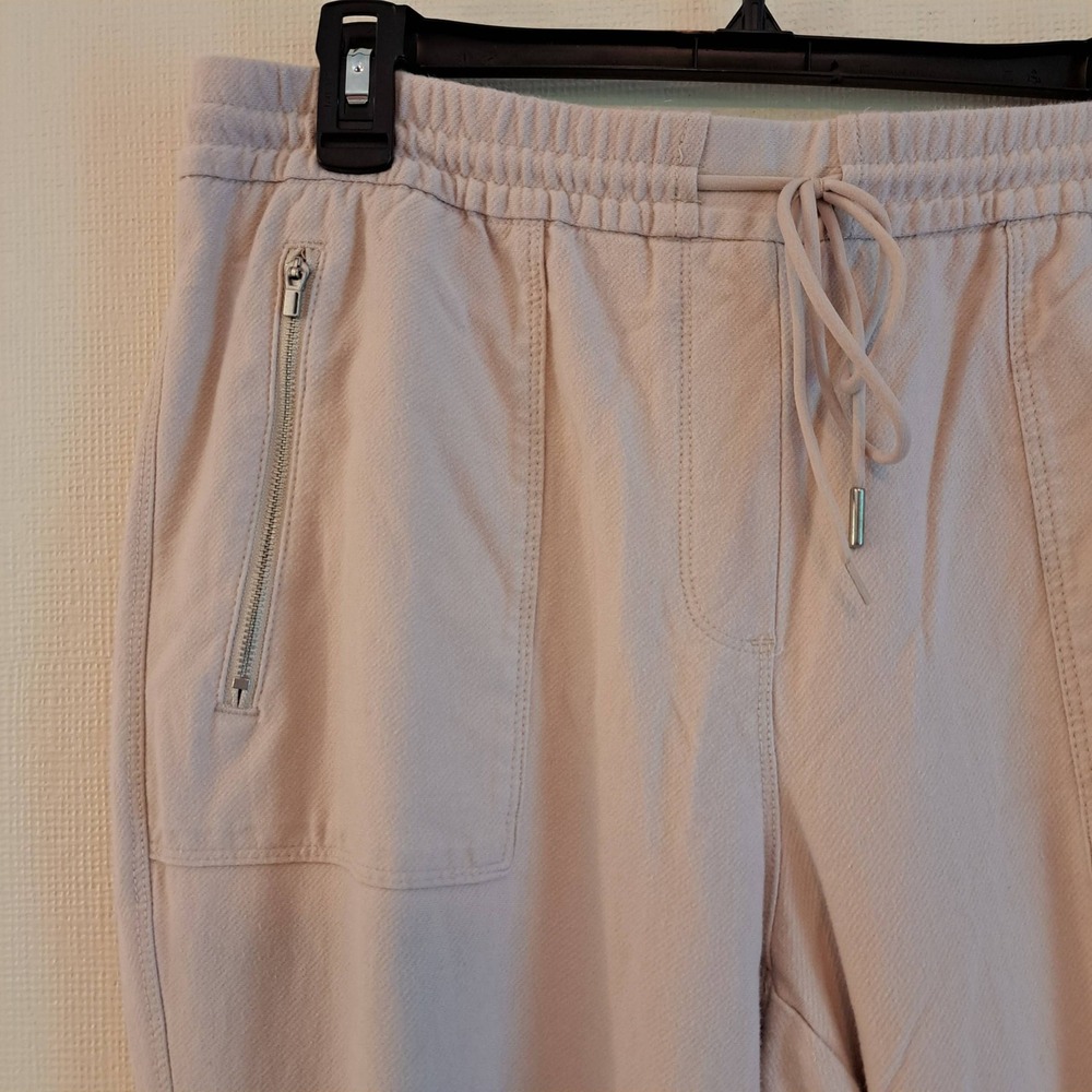 C&C California Jogger Pants Women Size L Tan Utility Drawstring Tapered 1302-250 - Picture 3 of 10